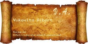 Vukovits Albert névjegykártya